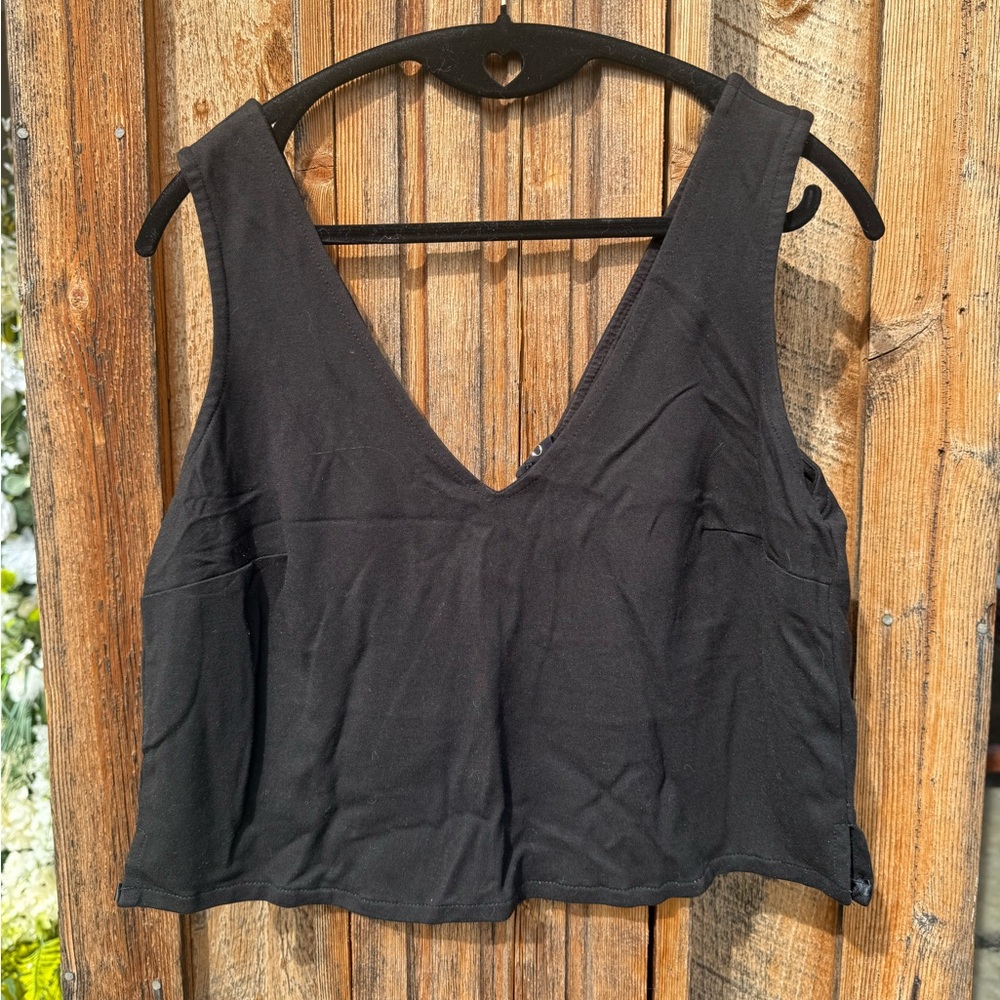 W5 Black V-Neck Tank Top